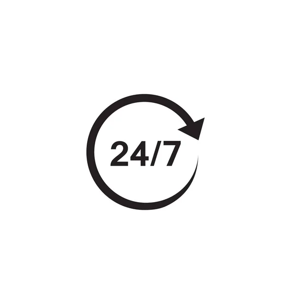 Значок вектора поддержки 24 7 call-центра — стоковый вектор