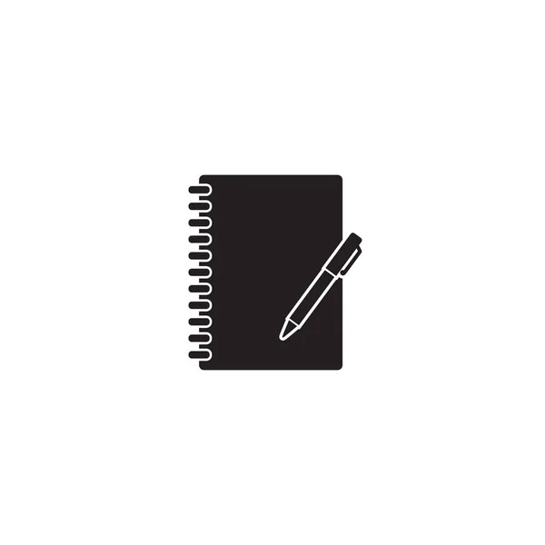 Ícone de vetor de caderno no branco —  Vetores de Stock