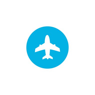 Uçak ikonu vektör mavi çizim logo şablonu. Tra
