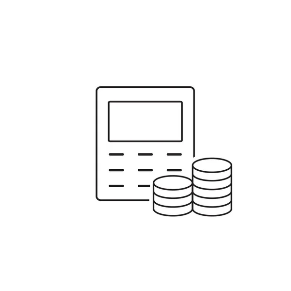 Money calculation line icon. Vector — Stock Vector