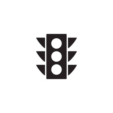 Vektör trafik ışığı simgesi beyaz