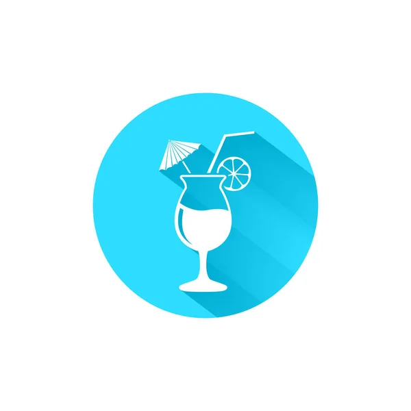 Коктейльный бокал с соломой и лимонно-голубым векторным значком. заполненный плоский знак для мобильной концепции и веб-дизайна. Символ тропического коктейля. Символ, логотип — стоковый вектор