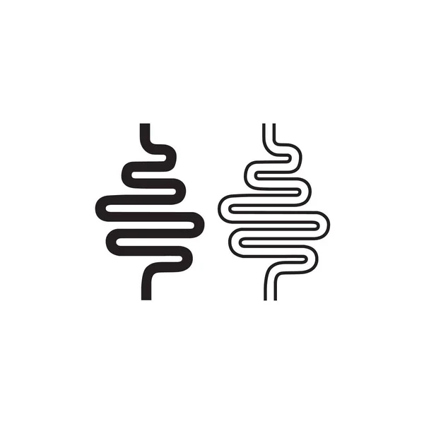 Pictogram spijsverteringskanaal, vectorset op wit — Stockvector