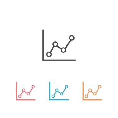Çizelge simgesi beyaza ayarlandı. vektör izole