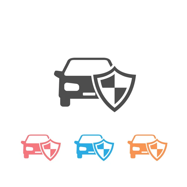 Car shield set icon on white vector isolated — 스톡 벡터