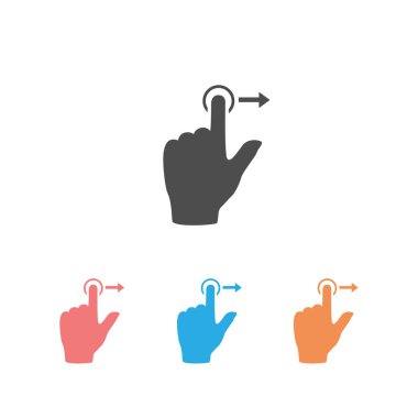 Hareketli dokunmatik slayt vektör resimleme seti