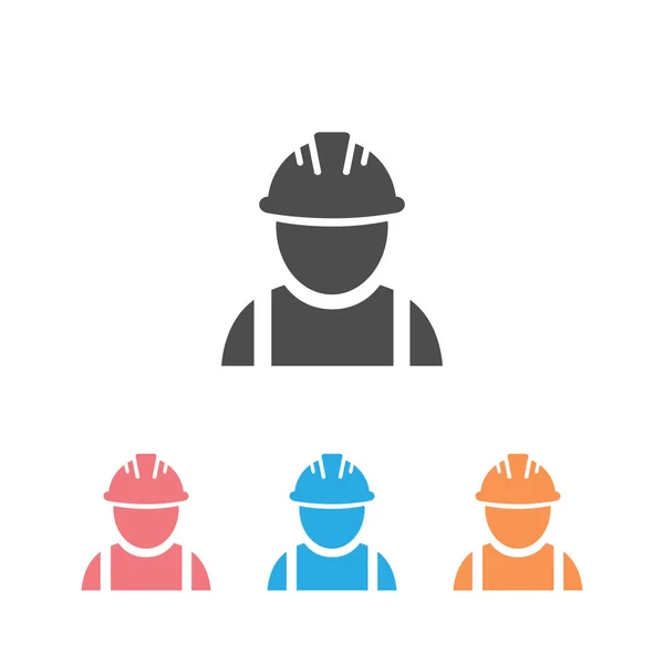 Obrero de la construcción vector conjunto icono — Vector de stock