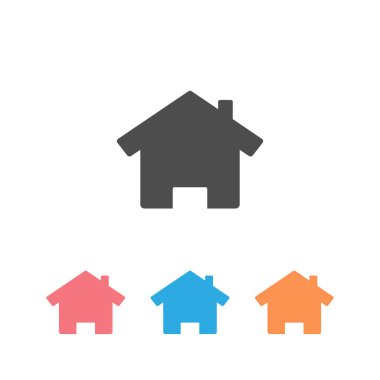 Ev simgesi seti. Ev simgesi vektörleri izole edildi