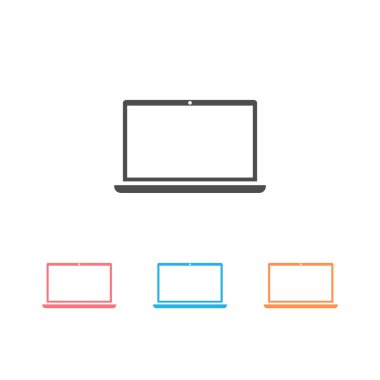 Dizüstü bilgisayar aygıtı simgesi seti, ofis aletleri - vektör