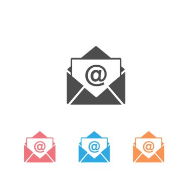 Beyaz izole edilmiş posta vektör simgesi