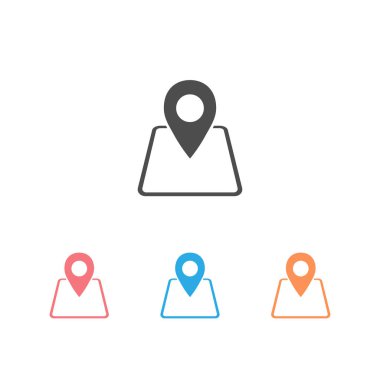 Harita vektör simgesi ayarlandı. Kendi özel konum simgenizi oluşturun. Bağlantı ağı için vektör simgesi