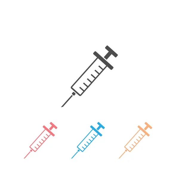 注射器注射图标集。 塑料注射器针. — 图库矢量图片