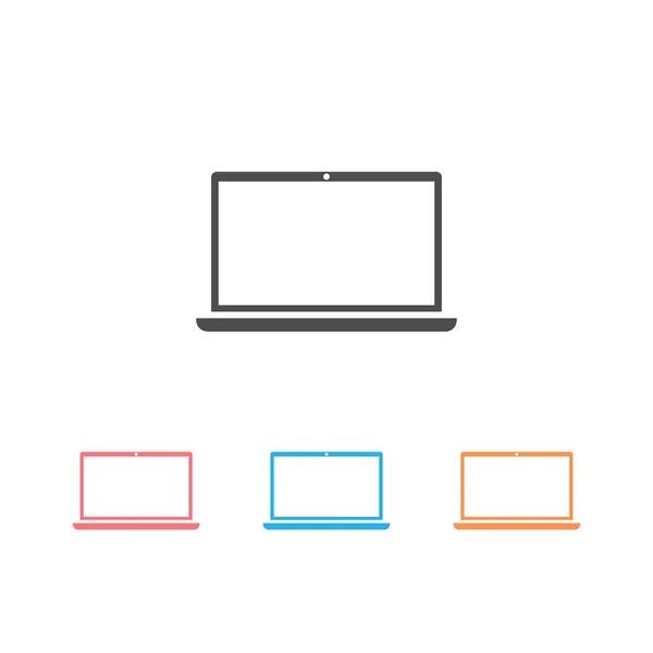 Laptop icon set, kantoorapparatuur - vector voor — Stockvector