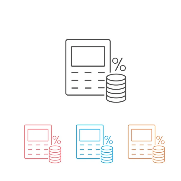 Para hesaplama çizgisi simgesi ayarlandı. Vektör izole edildi — Stok Vektör