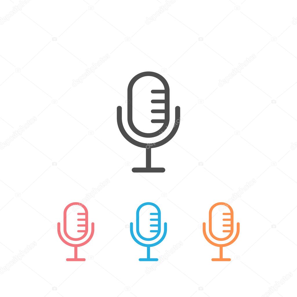 Microphone Set Icon Vector Symbol Illustration isolated