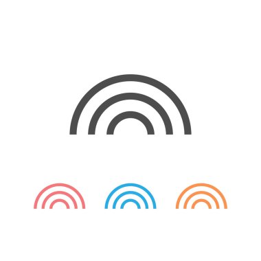 Gökkuşağı Simge Düz Vektörünü Beyazın üzerine Ayır