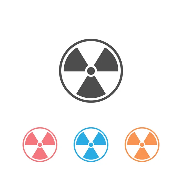 Radioaktives Symbol auf weißem Hintergrund. radioaktives giftiges Symbol. Strahlengefahrenzeichen. Vektor — Stockvektor