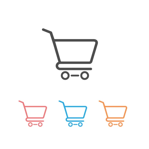 Shopping Cart Icon Set, flat design best vector — Stock Vector