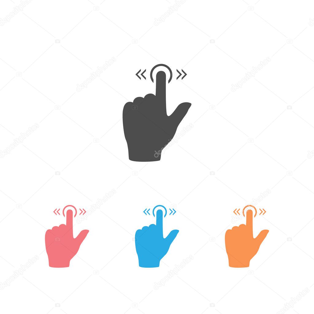 Slide icon set gesture on white. Vector isolated