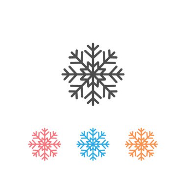 Kar Tanesi simgesi simgesi vektörü, beyaz üzerinde izole edilmiş modada düz stil