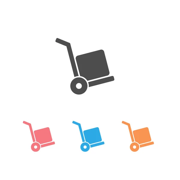 Vector icon set cart with box on white. handcart — Stock Vector