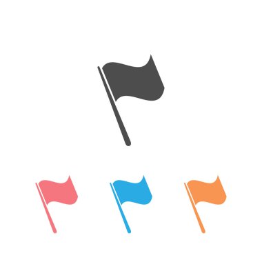 Bayrak simgesi beyaz arkaplanda izole edildi. Vektör