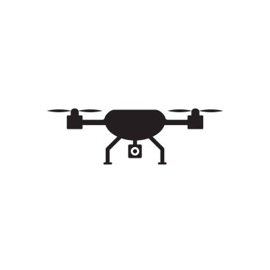 İHA helikopter simgesi düz stil. Vektör arkaplanı