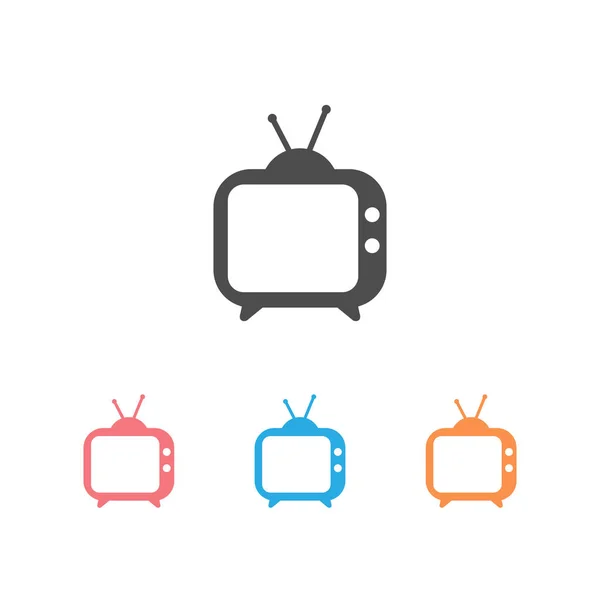 Zestaw ikon TV. Ikona TV w modnym płaskim stylu na białym tle. Symbol telewizora do projektowania stron internetowych, logo, aplikacji, Ui. Wektor — Wektor stockowy
