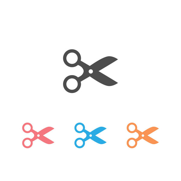 Scissors icon set in trendy flat style. Scissors icon page symbol for your web site design. Scissors icon Vector