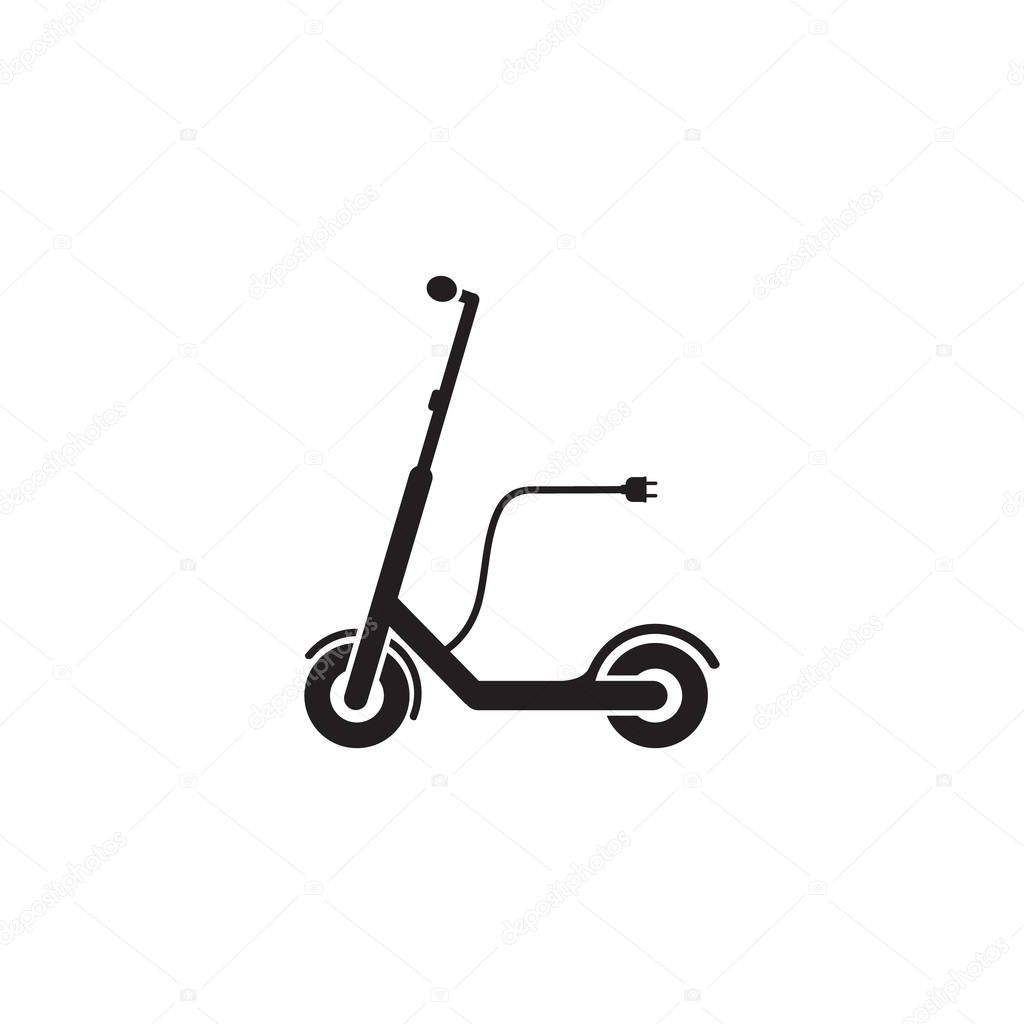 Vector electric scooter icon design on white