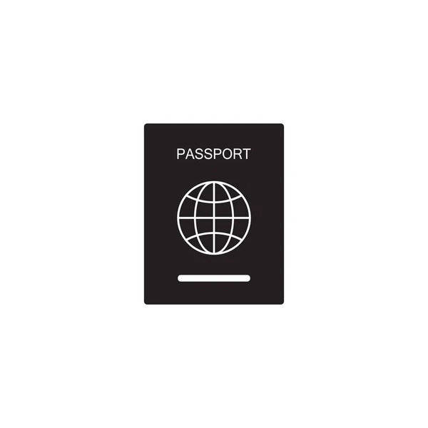 Pasaport simgesi. Tasarım ve Web Siteleri, Sunum veya Mobil için Glyph Stilinde Basit Vektör İşareti Trendy Sembolü Olarak Tanımlama veya Geçiş Belge İllüstrasyonu — Stok Vektör