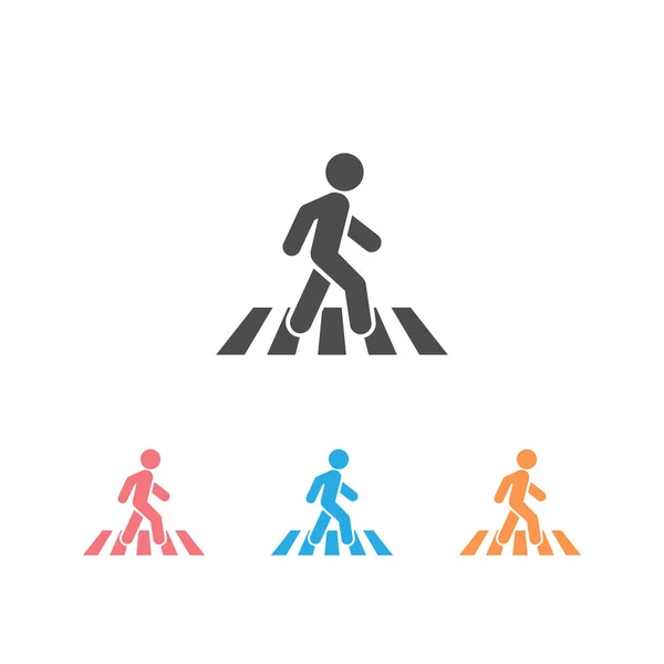Crosswalk ícone conjunto símbolo logotipo modelo . — Vetor de Stock
