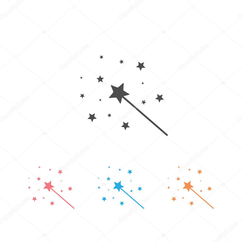 Vector Magic Wand icon set with star