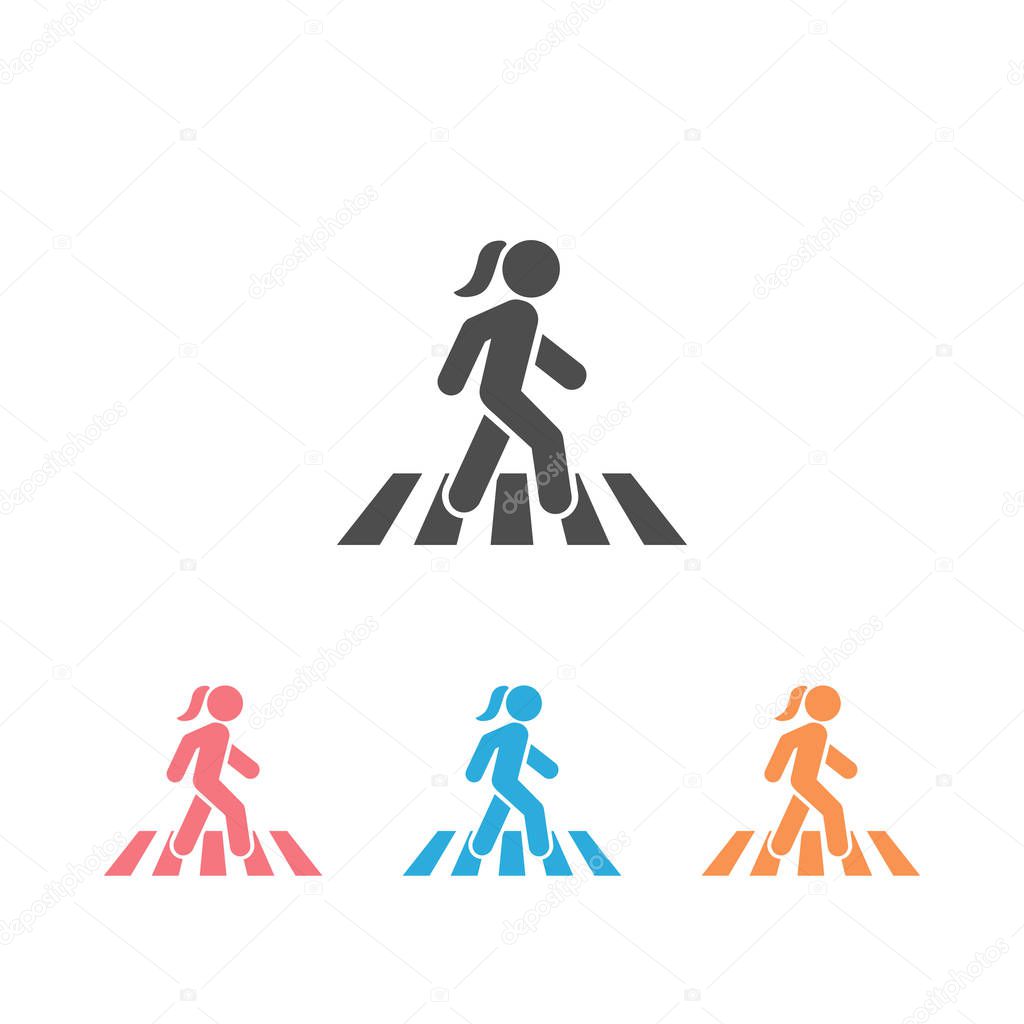 Walk icon set symbol logo vector