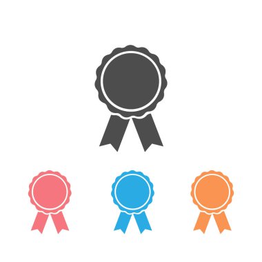 Ödül simgesi beyaz üzerine kurulmuş. Vektör illüstrasyonu