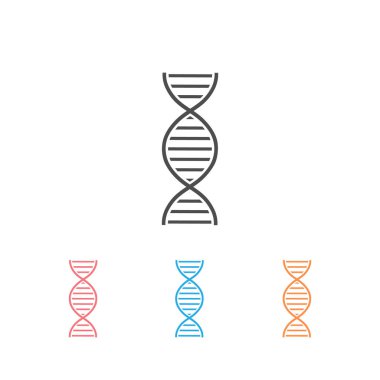 DNA veya kromozom soyut iplikçik sembolü. Simge seti. Vektör