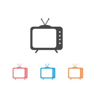 Televizyon Simgesi Vektör İllüstrasyon Şablonunu Ayarla