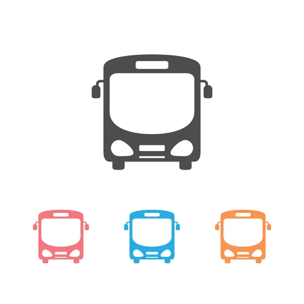 Bus icône mis symbole sur blanc. Illustration vectorielle — Image vectorielle