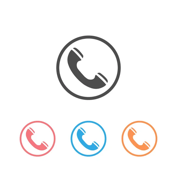 Oproep telefoon rinkelen pictogram teken set symbool. — Stockvector