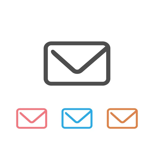 Chat email enveloppe lettre message icône définir vecteur dans la ligne — Image vectorielle