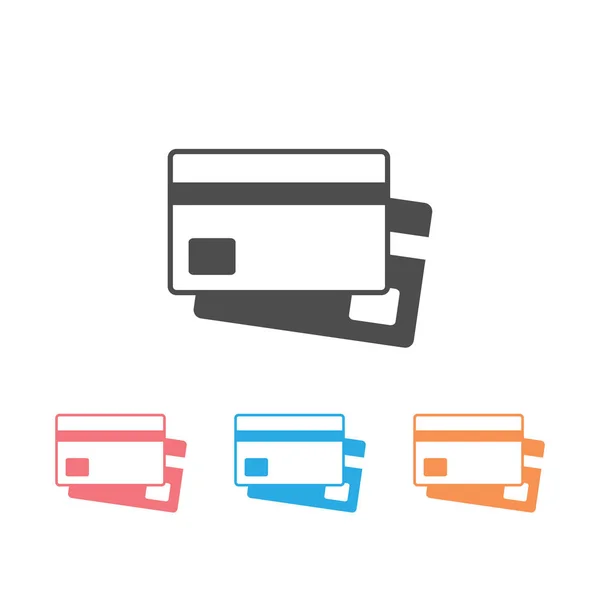 Icono de Tarjetas de Crédito en blanco. Ilustración vectorial — Vector de stock