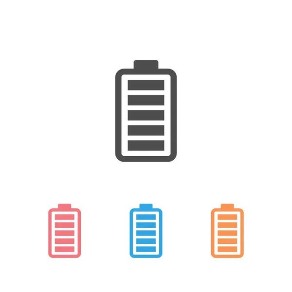 Full battery icon set on white. Vector illustration — Stock Vector