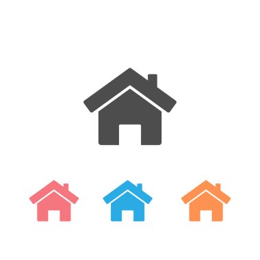 Ev simgesi seti. Vektör illüstrasyonu