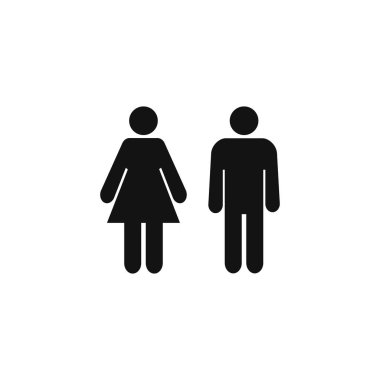 Erkek ve kız simgesi. Vektör Illustration