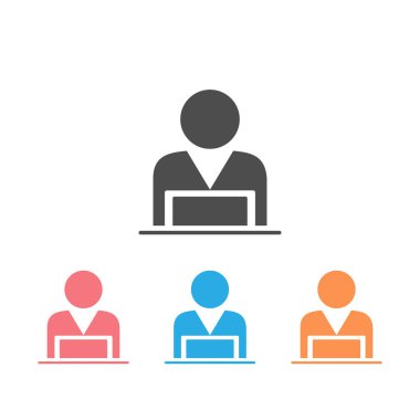 Dizüstü bilgisayar vektör simgesi ayarlandı