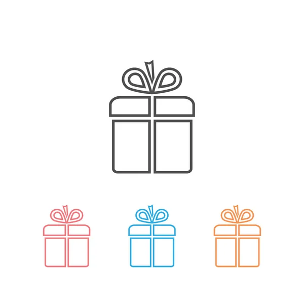 Geschenk box line icon set design template. — Stockvektor