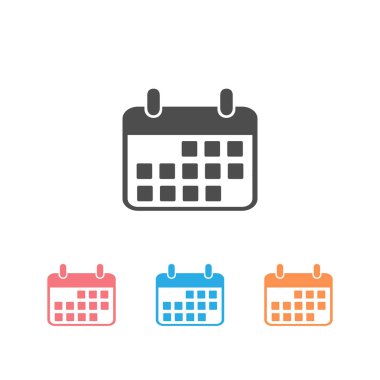 alendar simgesi beyaz ayarlayın. Vektör çizimi