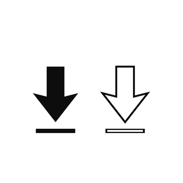 Télécharger icône sur fond blanc. icône de téléchargement — Image vectorielle