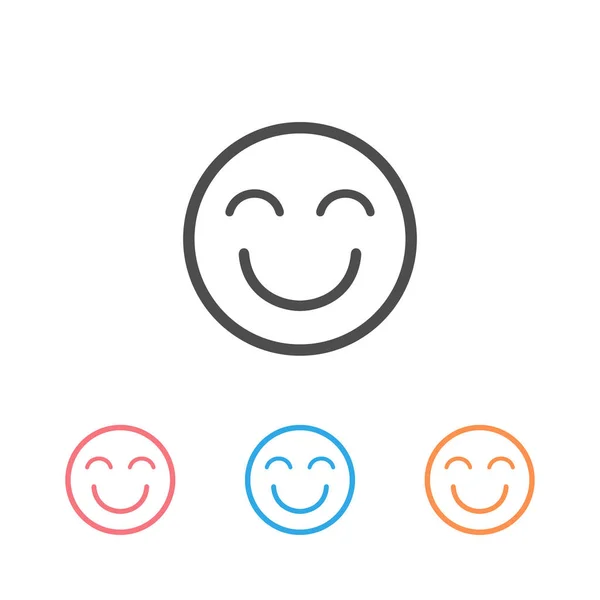 Emoji felice icona insieme vettoriale — Vettoriale Stock