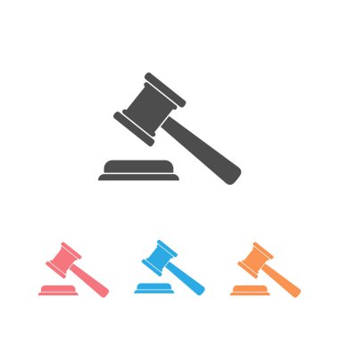 Judgement Justice simgesi trendy düz tarzda ayarlanır. Vektör